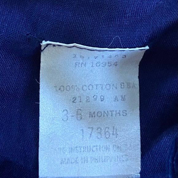 Vintage Baby Boy Farm Blue Corduroy Overall Size 3-6 Months - Picture 3 of 4